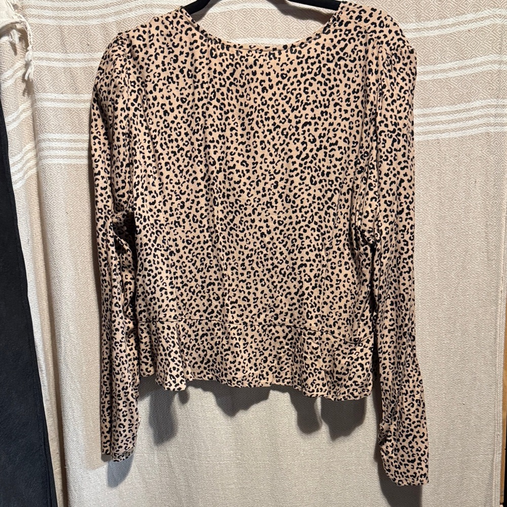 AFRM Tan and Black Animal Print Blouse - Picture 5 of 8